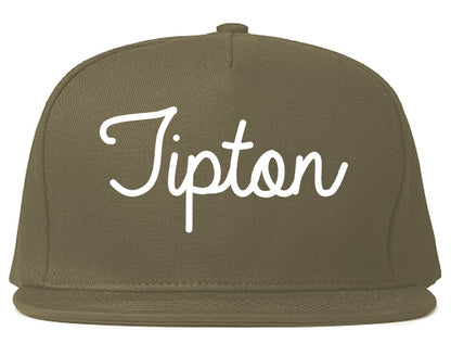Tipton Indiana IN Script Mens Snapback Hat Grey