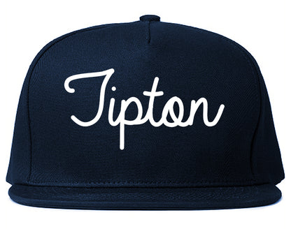 Tipton Indiana IN Script Mens Snapback Hat Navy Blue