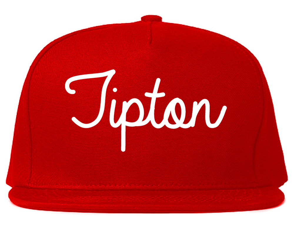 Tipton Indiana IN Script Mens Snapback Hat Red