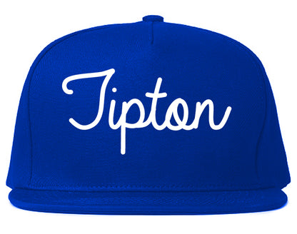 Tipton Indiana IN Script Mens Snapback Hat Royal Blue