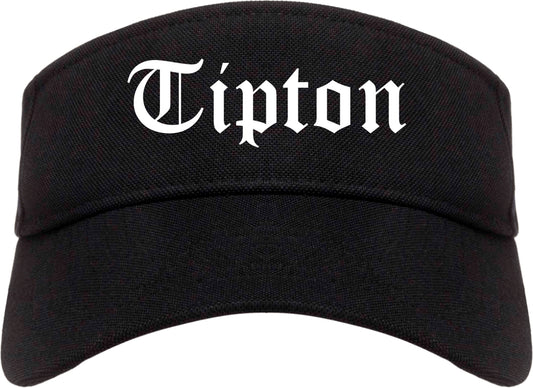 Tipton Indiana IN Old English Mens Visor Cap Hat Black
