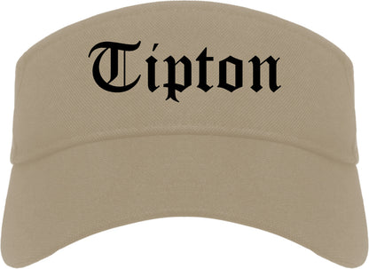 Tipton Indiana IN Old English Mens Visor Cap Hat Khaki