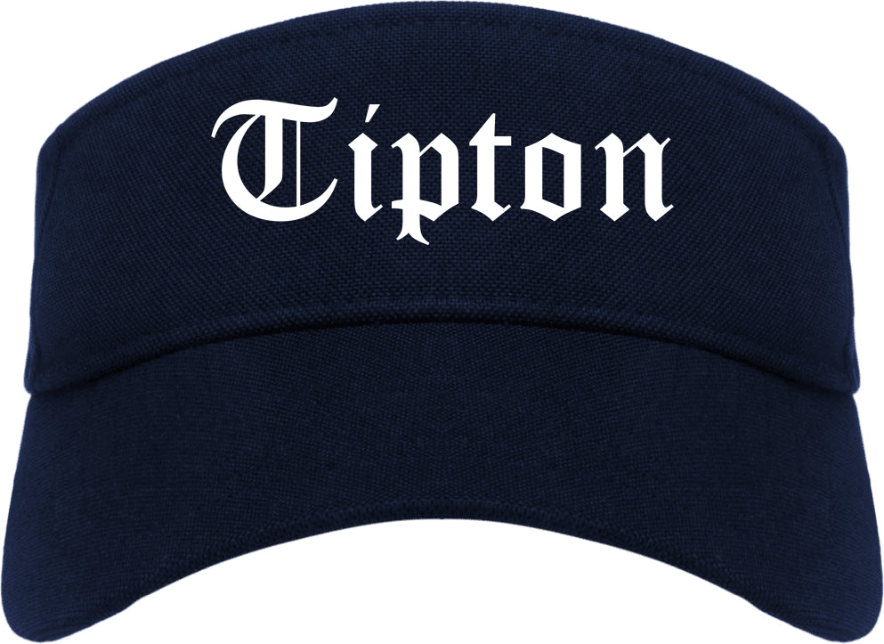 Tipton Indiana IN Old English Mens Visor Cap Hat Navy Blue