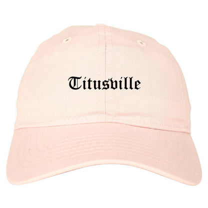 Titusville Florida FL Old English Mens Dad Hat Baseball Cap Pink