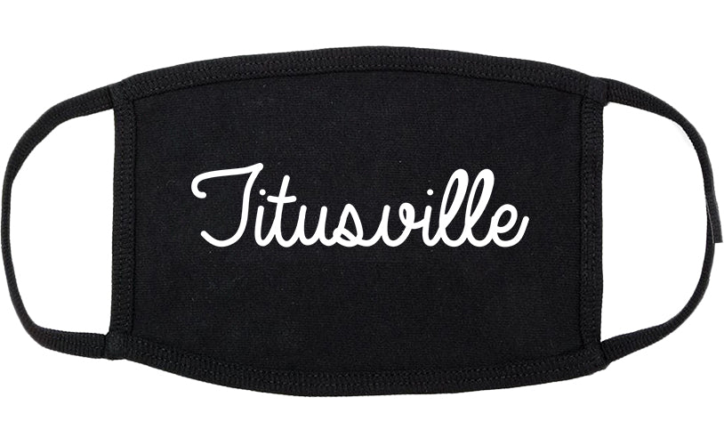 Titusville Florida FL Script Cotton Face Mask Black