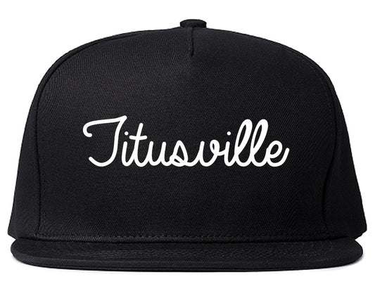 Titusville Florida FL Script Mens Snapback Hat Black