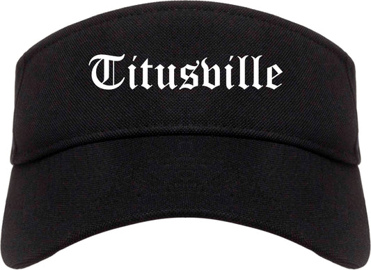 Titusville Florida FL Old English Mens Visor Cap Hat Black