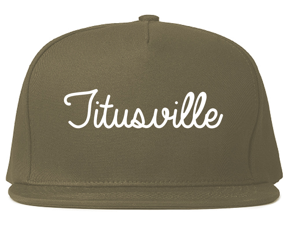 Titusville Pennsylvania PA Script Mens Snapback Hat Grey