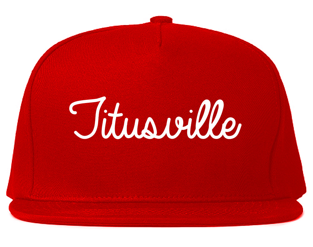 Titusville Pennsylvania PA Script Mens Snapback Hat Red