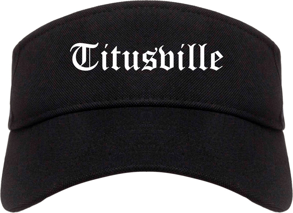 Titusville Pennsylvania PA Old English Mens Visor Cap Hat Black