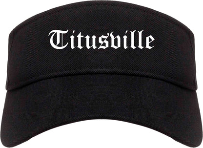 Titusville Pennsylvania PA Old English Mens Visor Cap Hat Black