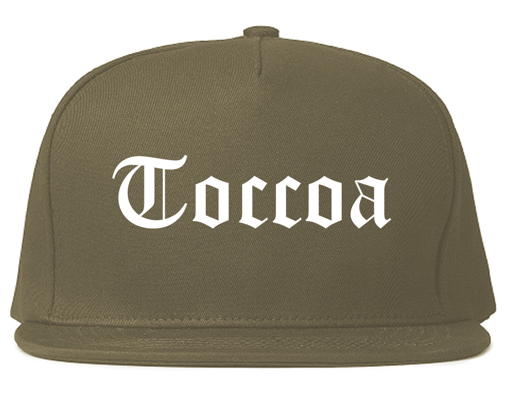 Toccoa Georgia GA Old English Mens Snapback Hat Grey