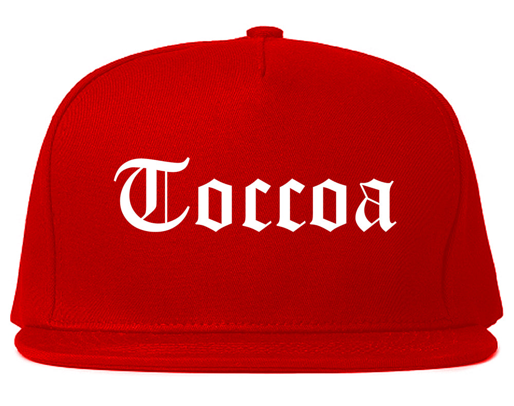 Toccoa Georgia GA Old English Mens Snapback Hat Red