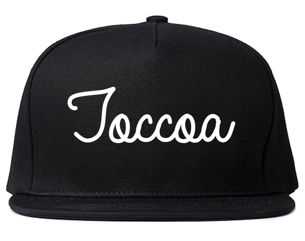Toccoa Georgia GA Script Mens Snapback Hat Black