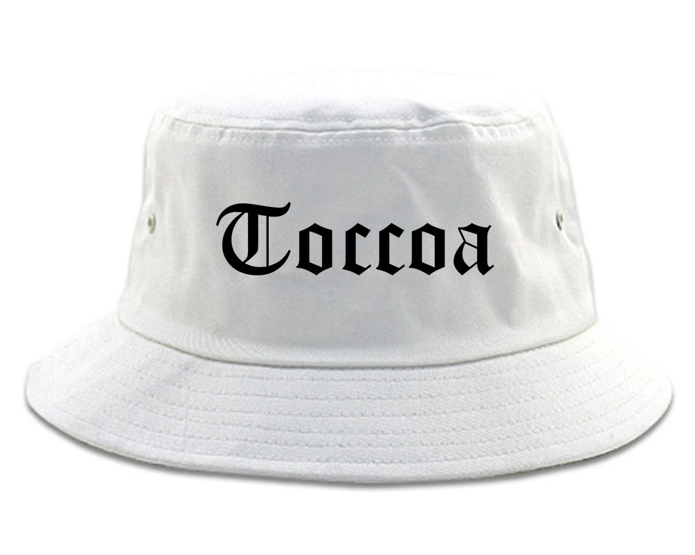 Toccoa Georgia GA Old English Mens Bucket Hat White