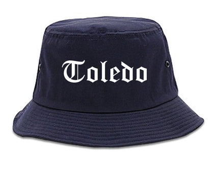 Toledo Ohio OH Old English Mens Bucket Hat Navy Blue