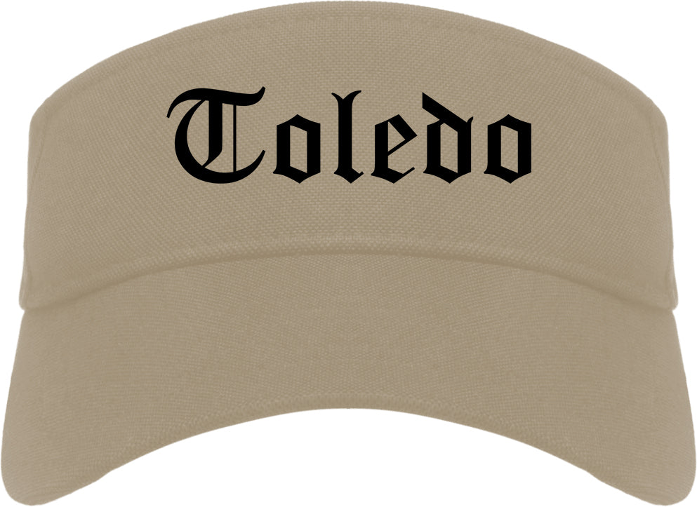 Toledo Ohio OH Old English Mens Visor Cap Hat Khaki