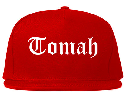 Tomah Wisconsin WI Old English Mens Snapback Hat Red