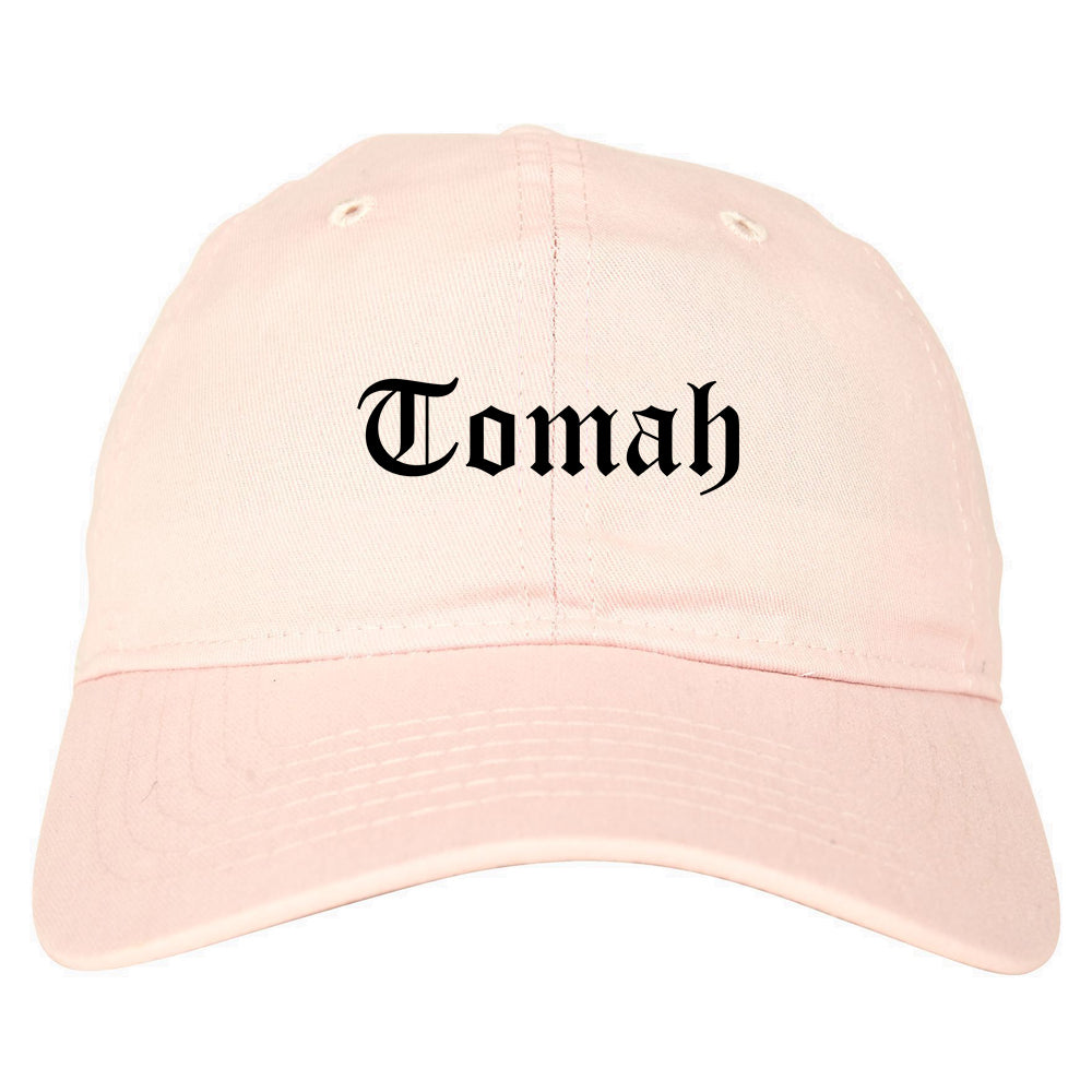 Tomah Wisconsin WI Old English Mens Dad Hat Baseball Cap Pink