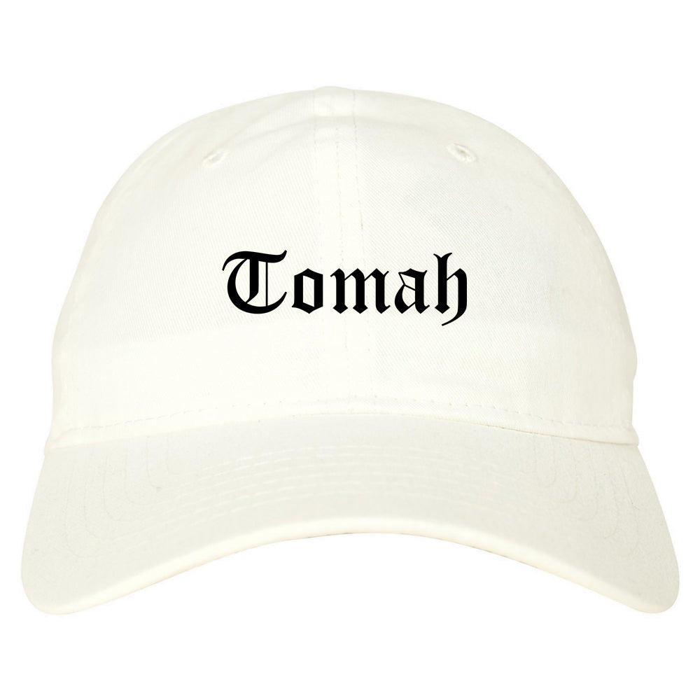Tomah Wisconsin WI Old English Mens Dad Hat Baseball Cap White