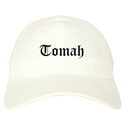 Tomah Wisconsin WI Old English Mens Dad Hat Baseball Cap White