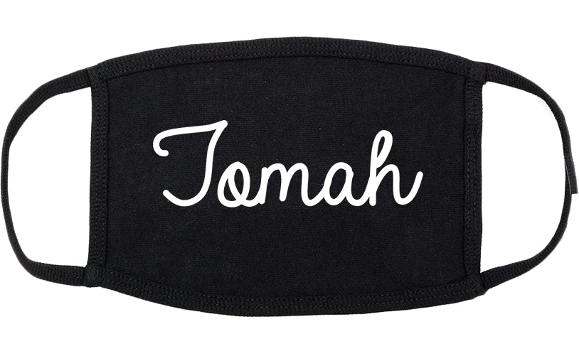 Tomah Wisconsin WI Script Cotton Face Mask Black