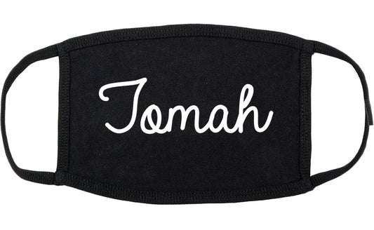 Tomah Wisconsin WI Script Cotton Face Mask Black