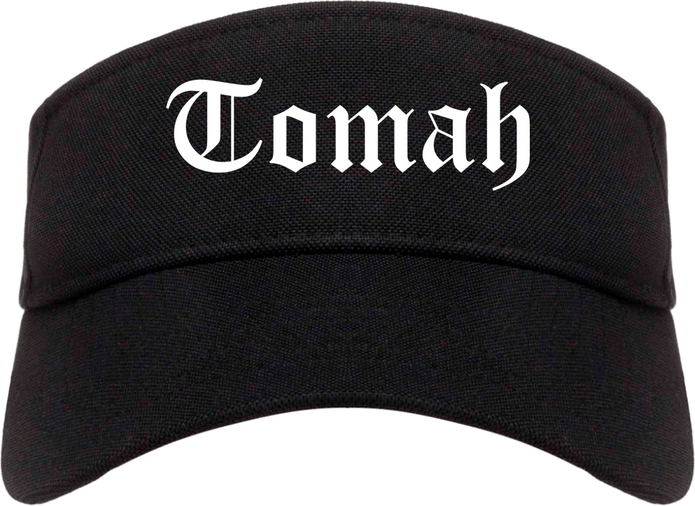 Tomah Wisconsin WI Old English Mens Visor Cap Hat Black
