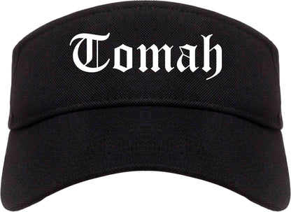 Tomah Wisconsin WI Old English Mens Visor Cap Hat Black
