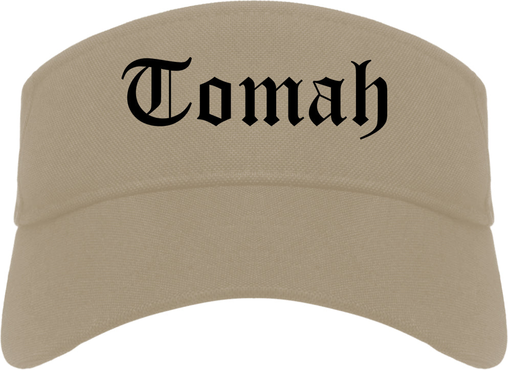 Tomah Wisconsin WI Old English Mens Visor Cap Hat Khaki
