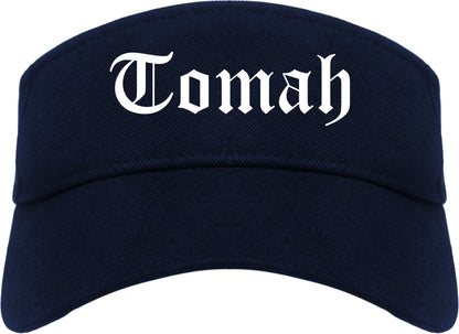 Tomah Wisconsin WI Old English Mens Visor Cap Hat Navy Blue