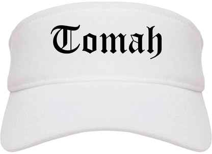 Tomah Wisconsin WI Old English Mens Visor Cap Hat White