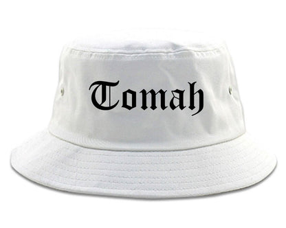 Tomah Wisconsin WI Old English Mens Bucket Hat White