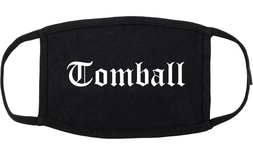 Tomball Texas TX Old English Cotton Face Mask Black