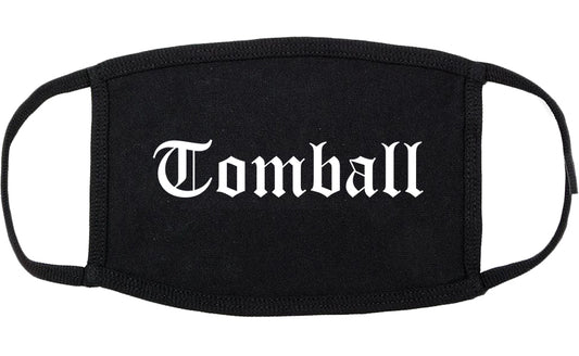 Tomball Texas TX Old English Cotton Face Mask Black