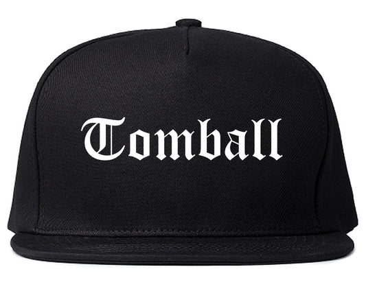 Tomball Texas TX Old English Mens Snapback Hat Black