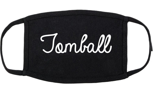 Tomball Texas TX Script Cotton Face Mask Black