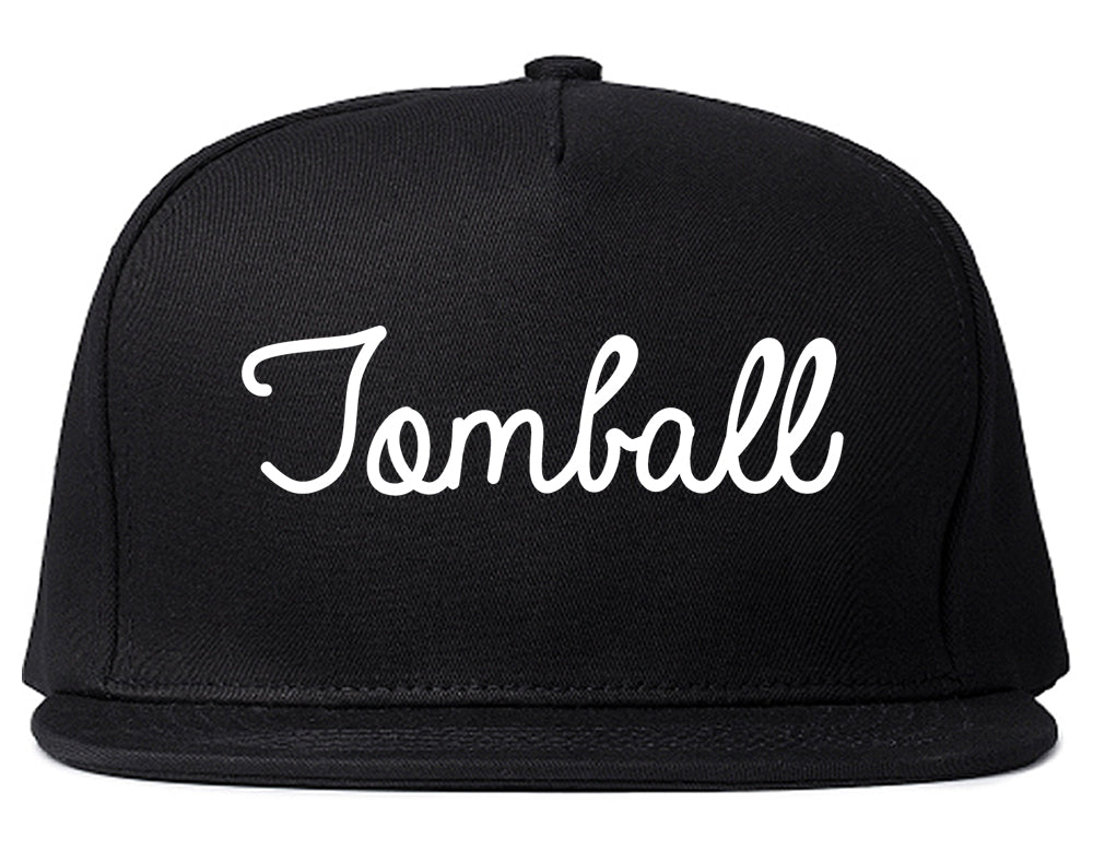 Tomball Texas TX Script Mens Snapback Hat Black