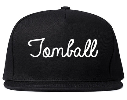 Tomball Texas TX Script Mens Snapback Hat Black