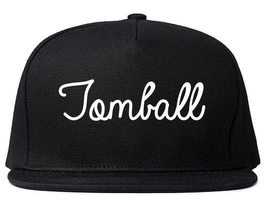 Tomball Texas TX Script Mens Snapback Hat Black