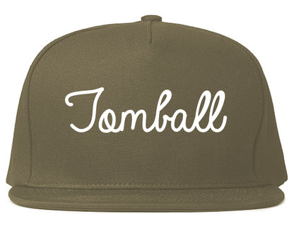 Tomball Texas TX Script Mens Snapback Hat Grey