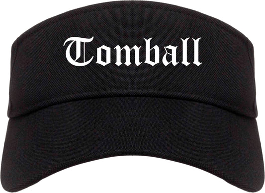 Tomball Texas TX Old English Mens Visor Cap Hat Black