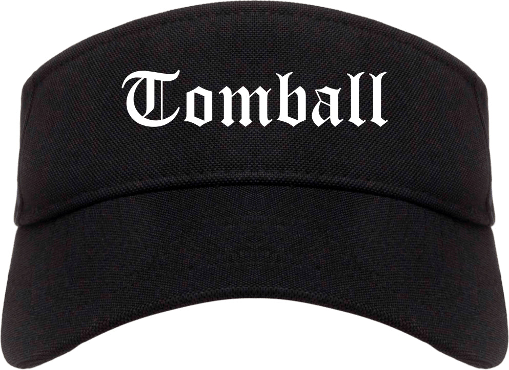 Tomball Texas TX Old English Mens Visor Cap Hat Black