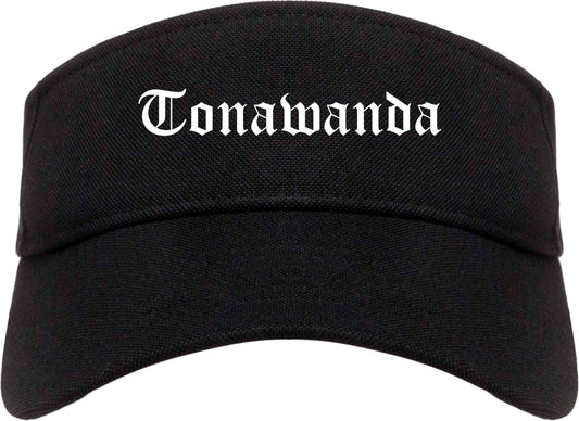 Tonawanda New York NY Old English Mens Visor Cap Hat Black