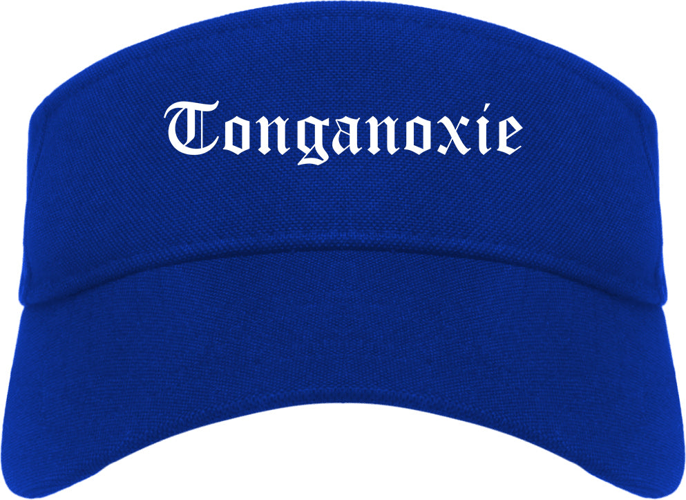 Tonganoxie Kansas KS Old English Mens Visor Cap Hat Royal Blue