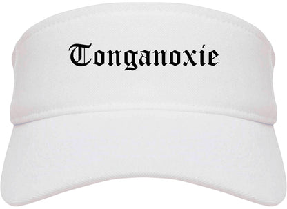Tonganoxie Kansas KS Old English Mens Visor Cap Hat White