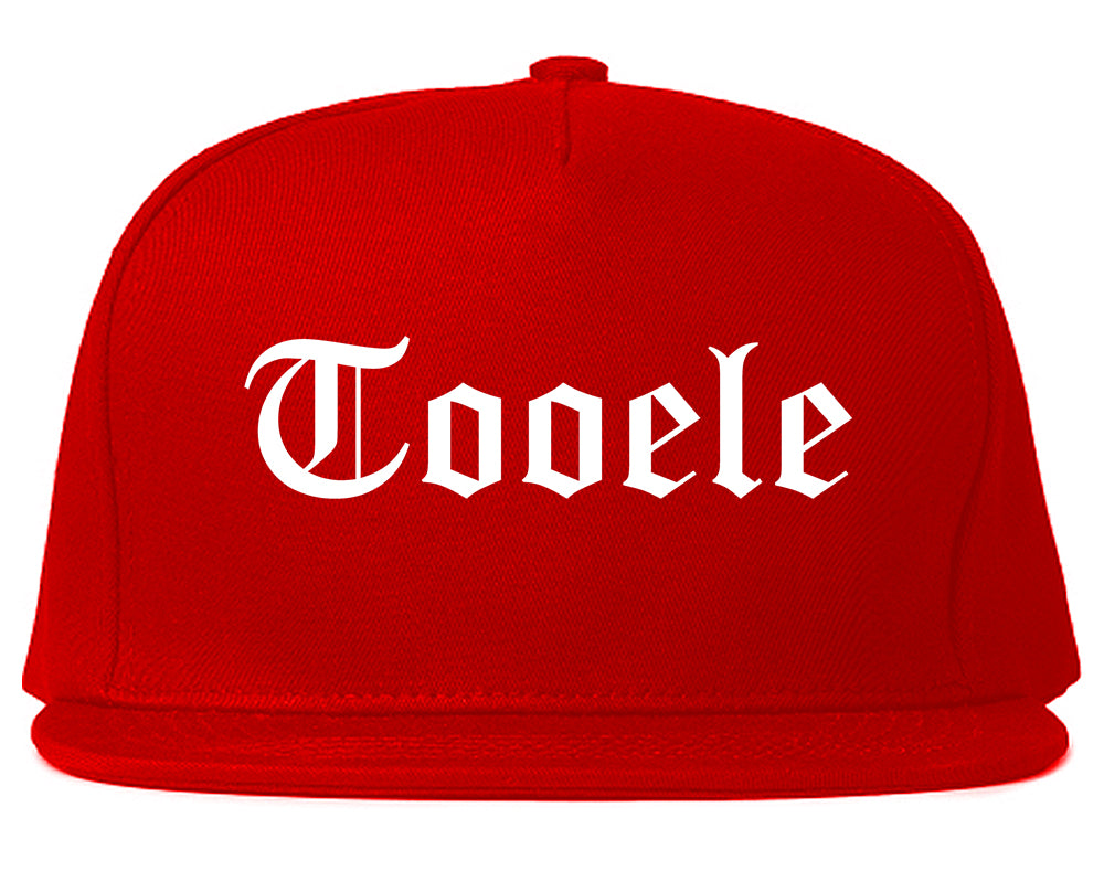 Tooele Utah UT Old English Mens Snapback Hat Red