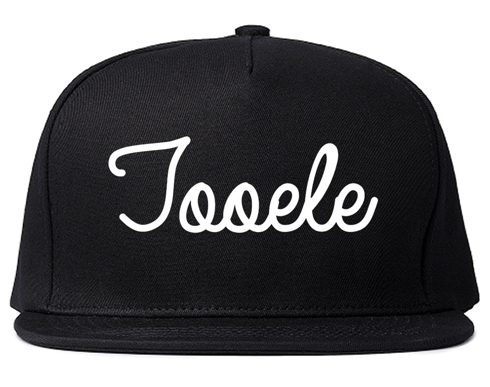 Tooele Utah UT Script Mens Snapback Hat Black