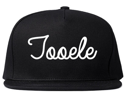 Tooele Utah UT Script Mens Snapback Hat Black