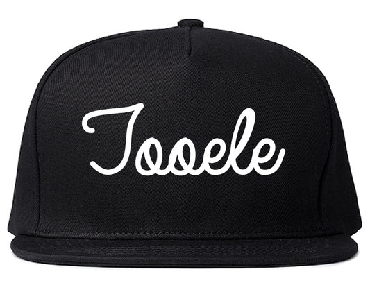 Tooele Utah UT Script Mens Snapback Hat Black